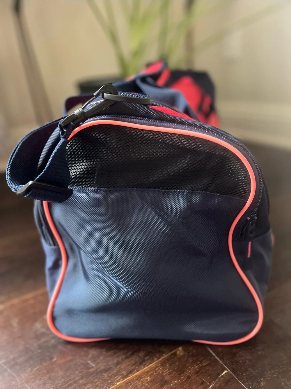 Brand New! Puma Coral Pink and Navy Sport Duffle with Coral Accents